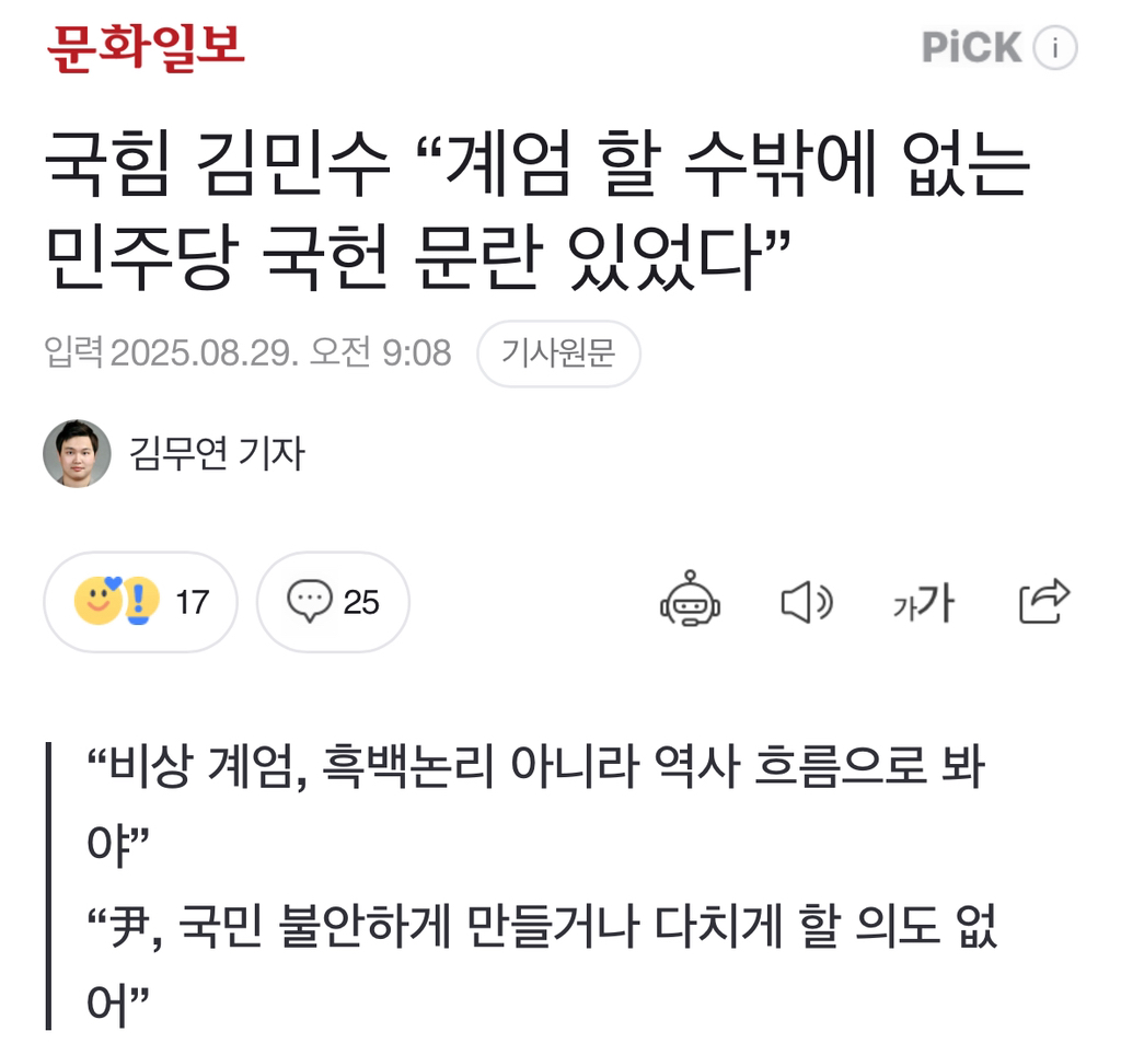 국힘 김민수 "계엄 할 수밖에 없는 민주당 국헌 문란 있었다” | 인스티즈