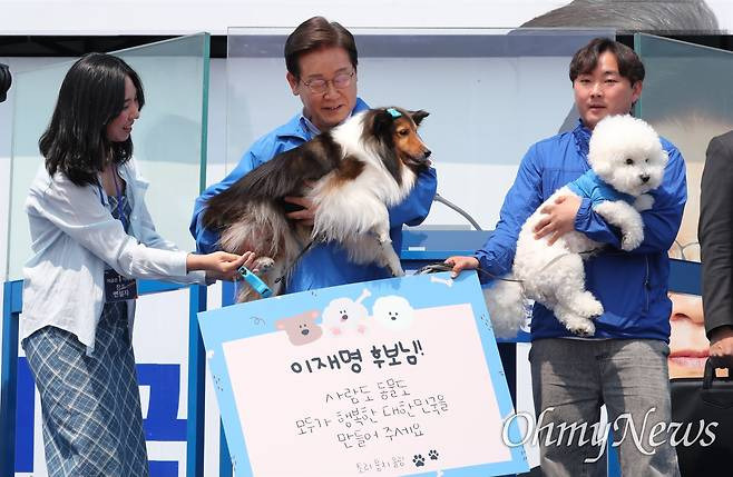 이재명 김문수로 보는 올바르게 강아지 안는 방법 | 인스티즈