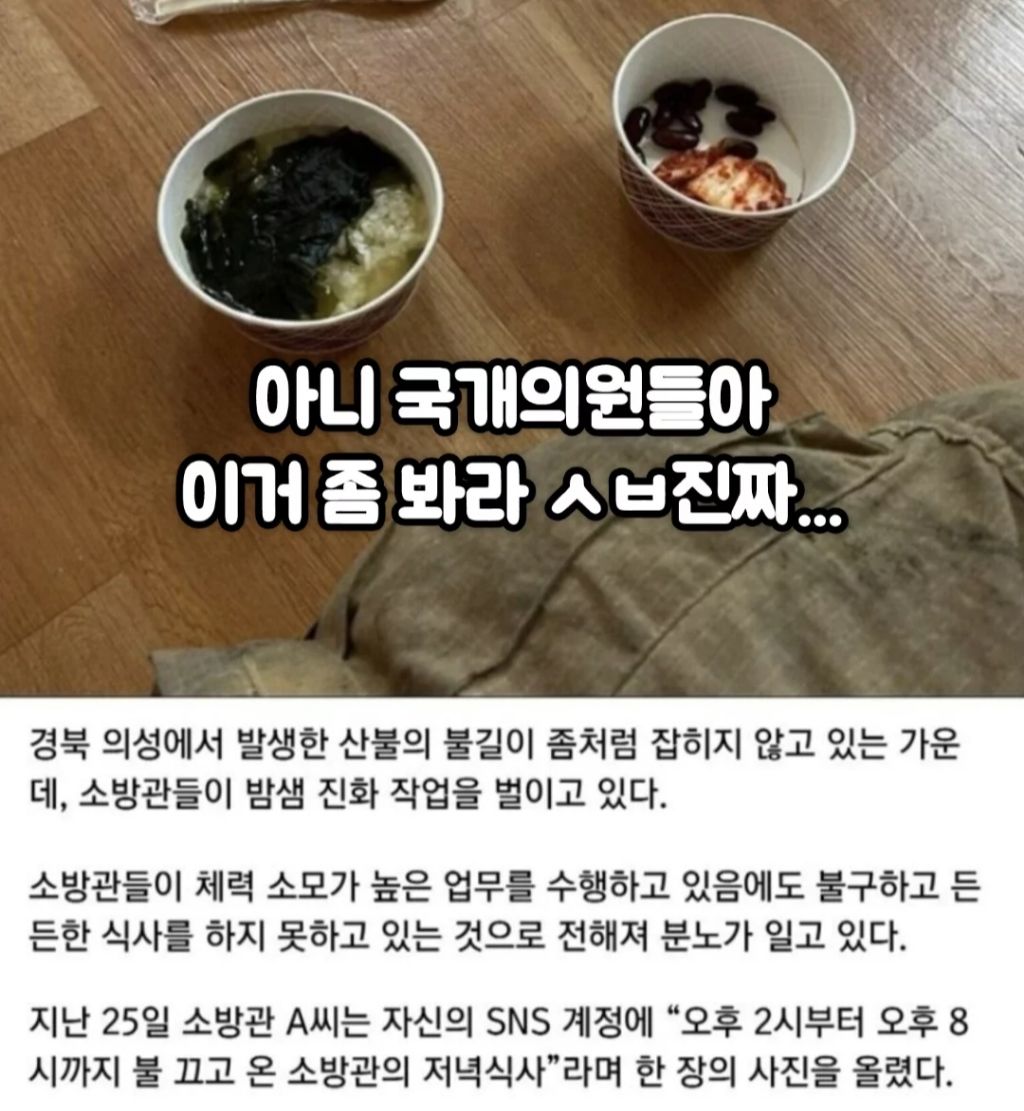 모든 국회의원들이 꼭 봤으면 하는 지쳐쓰러진 대원들 | 인스티즈