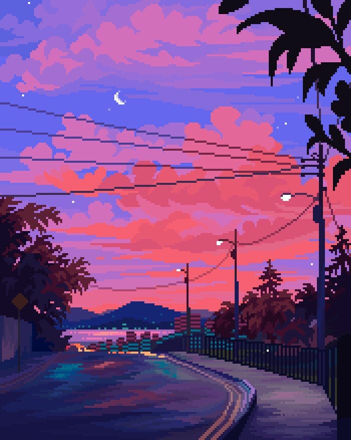 새벽을 가로지르는 픽셀아트...gif | 인스티즈