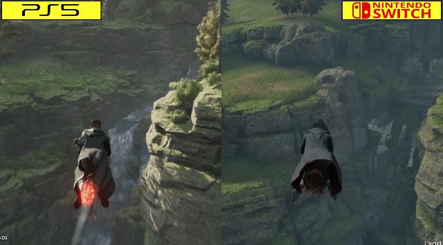 호그와트 레거시 플레이스테이션5, 닌텐도 스위치 플레이 화면 비교.gif | 인스티즈