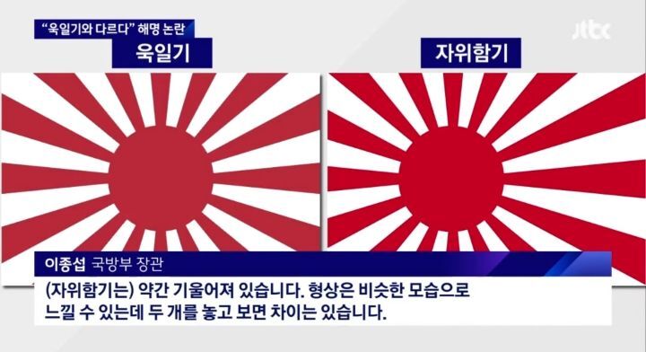 국방장관 "욱일기와 해상자위대기, 다르지만 느낌은 비슷" | 인스티즈