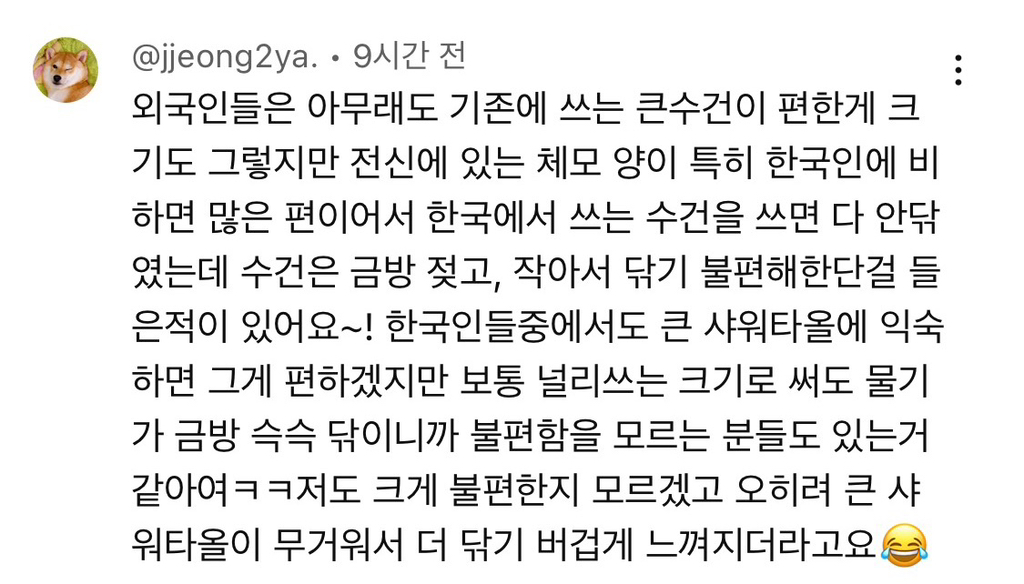 미국인들이 한국 수건 보면 놀라는 이유 | 인스티즈