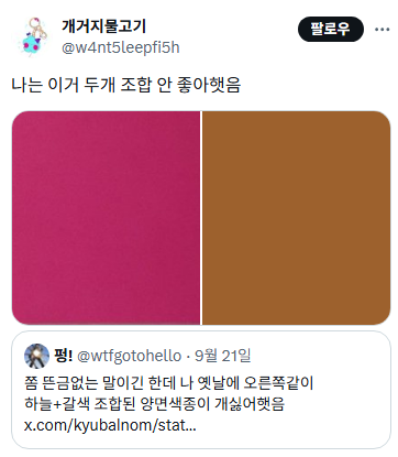 추억) 나 어릴 때 양면색종이 이 조합 안좋아했음..twt | 인스티즈