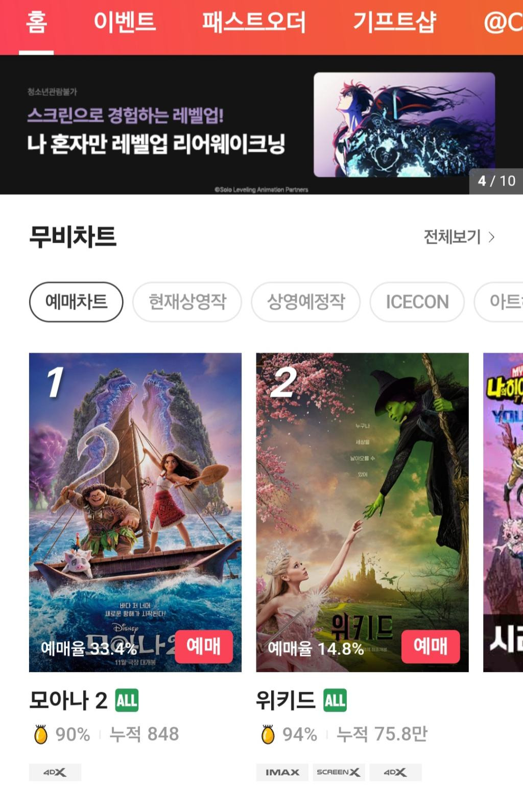 영화 위키드 극장 3사 현재 점수 | 인스티즈