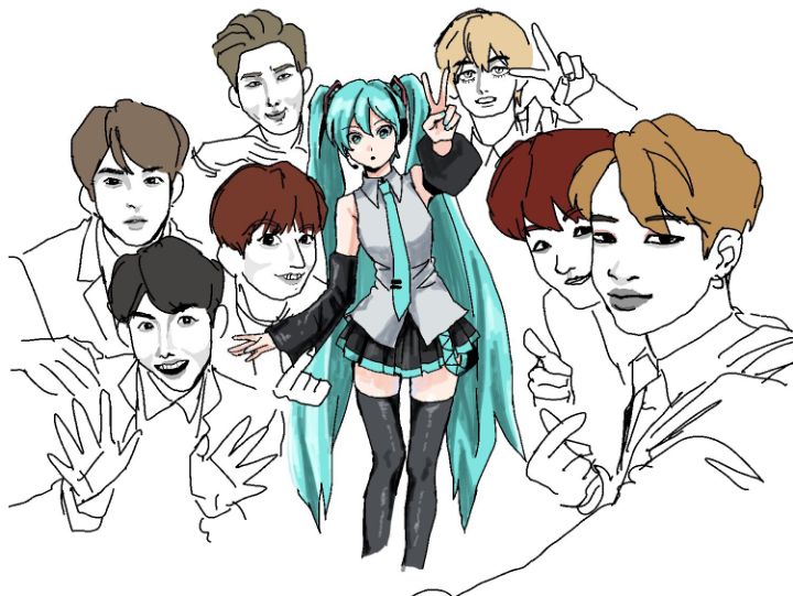 어느 트위터리안이 그린 K-POP 남자 가수들 | 인스티즈