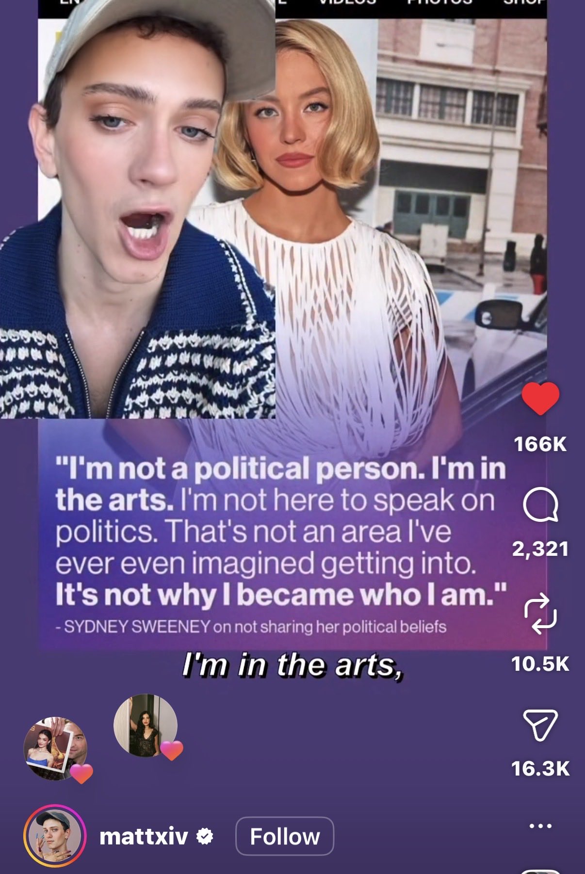 시드니 스위니 비판영상 좋아요 누른 해외셀럽들 | 인스티즈