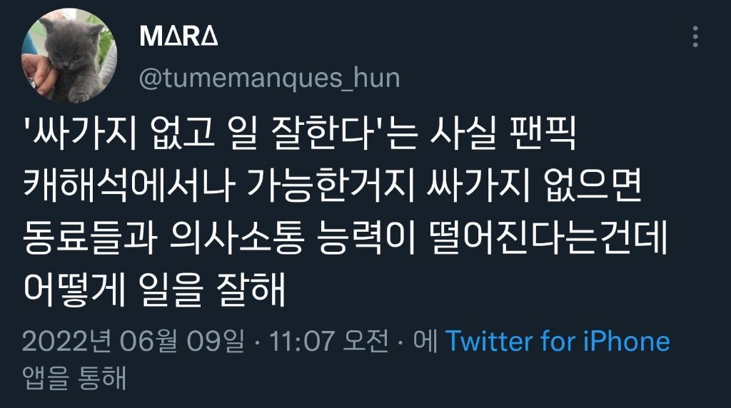 "는데 일은 잘한다".twt | 인스티즈