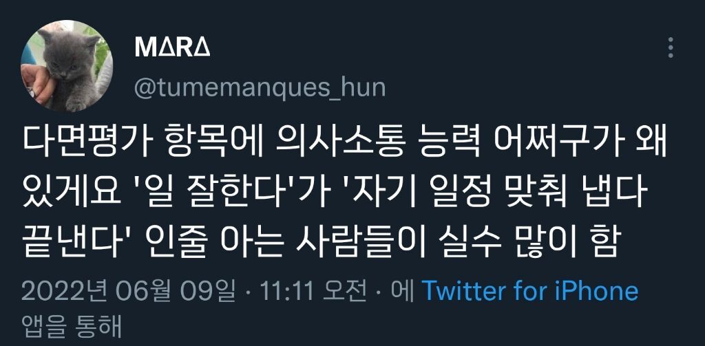 "는데 일은 잘한다".twt | 인스티즈