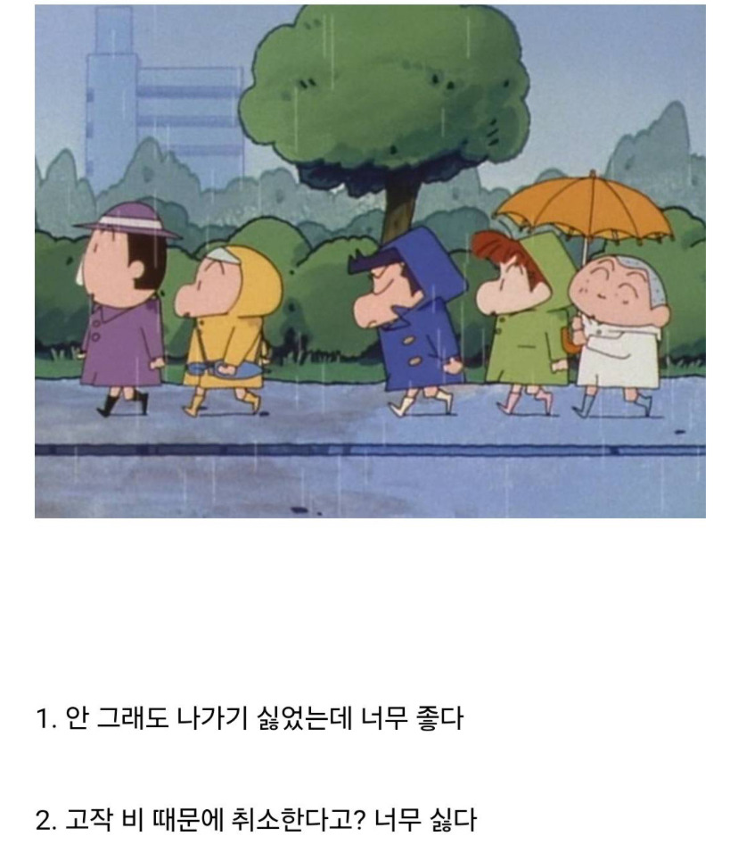 비가 많이 와서 친구가 약속을 취소한다면 나는? | 인스티즈