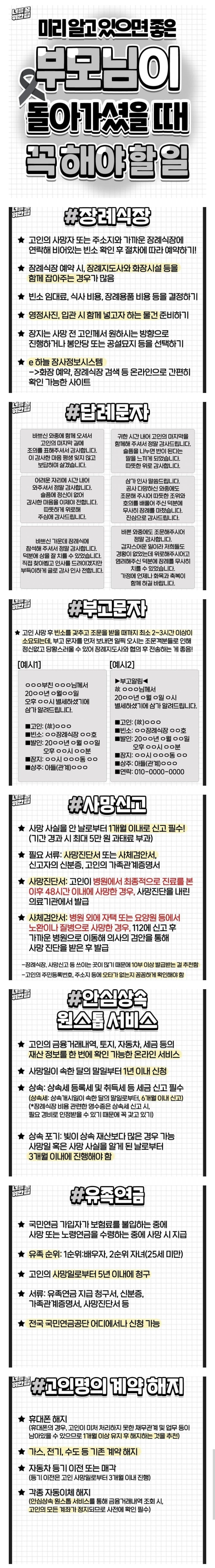 부모님이 돌아가셨을때 꼭 해야할 일 | 인스티즈