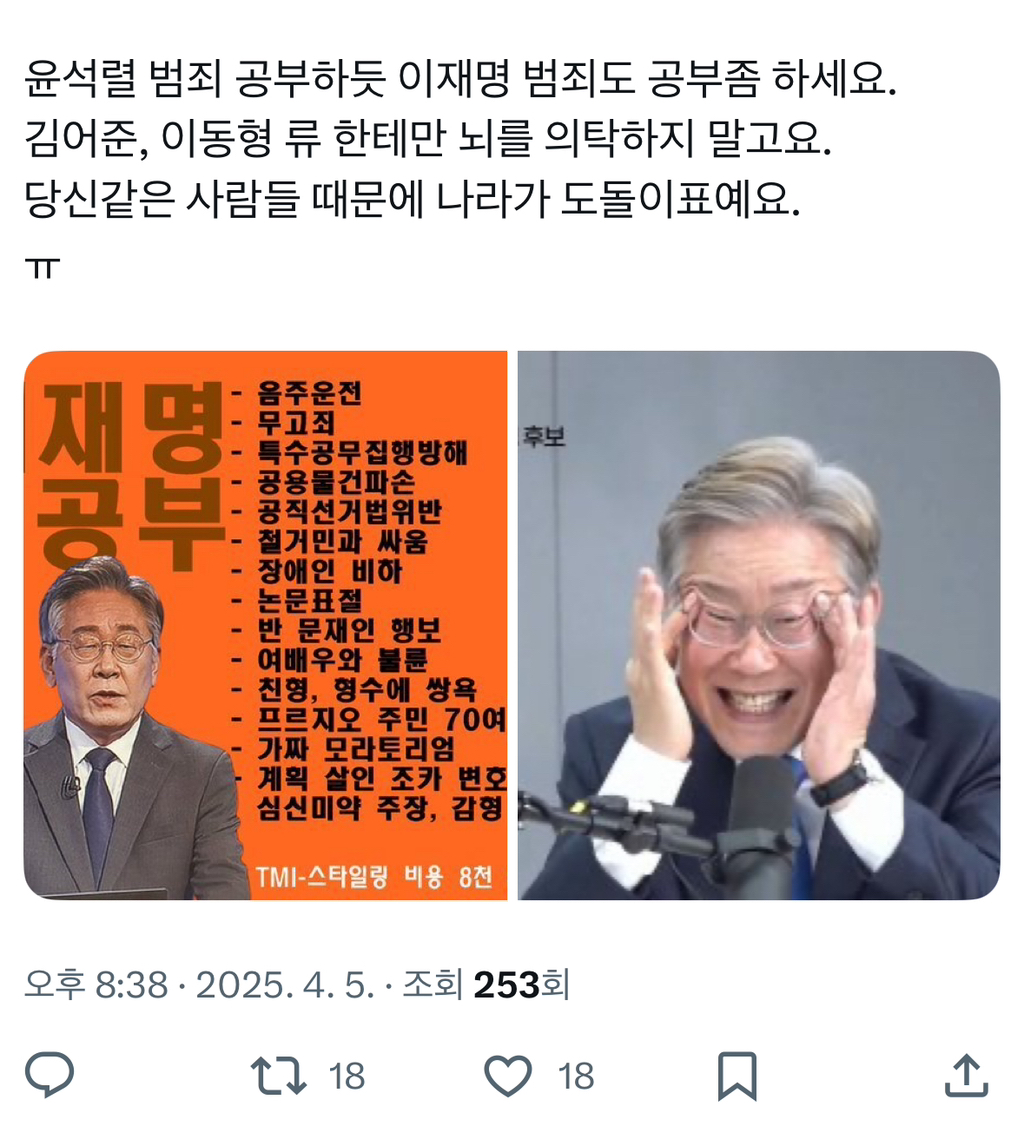 근데 요즘 이재명 너무 무지성 지지 많아서 좀 이것저것 따져보고 지지해도 될거 같은 | 인스티즈