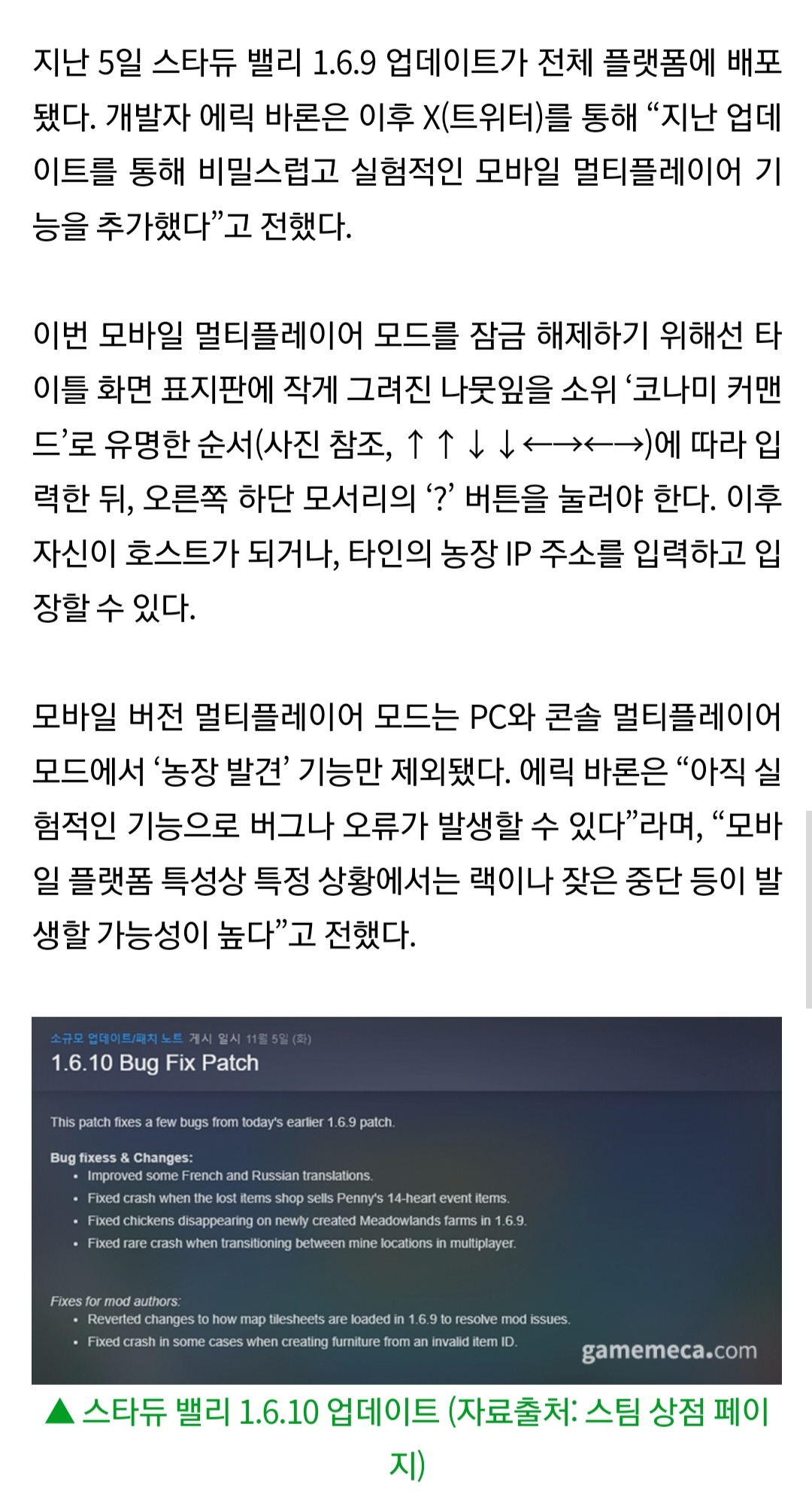 '스타듀 밸리' 모바일 버전, 비밀리에 멀티모드 추가 | 인스티즈