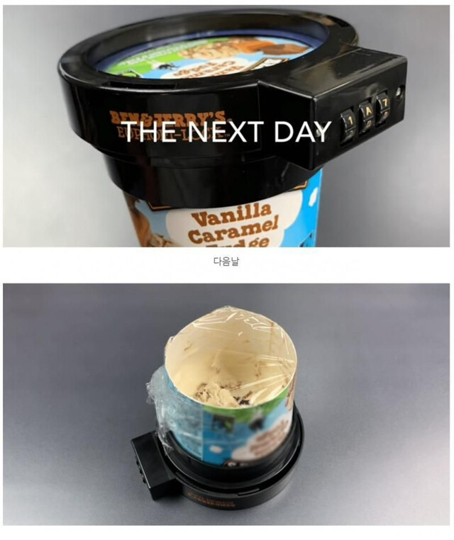 아내가 좋아하는 아이스크림 자물쇠로 잠그기 | 인스티즈