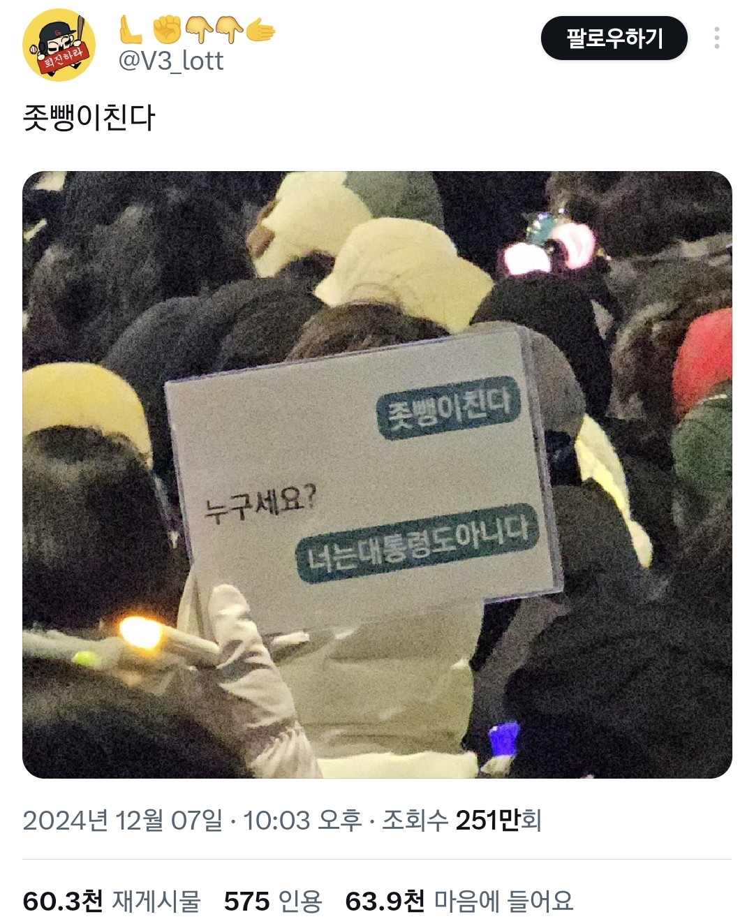 걍 2024년 밈 결산 그 자체인 탄핵 시위 피켓들 상태.twt | 인스티즈