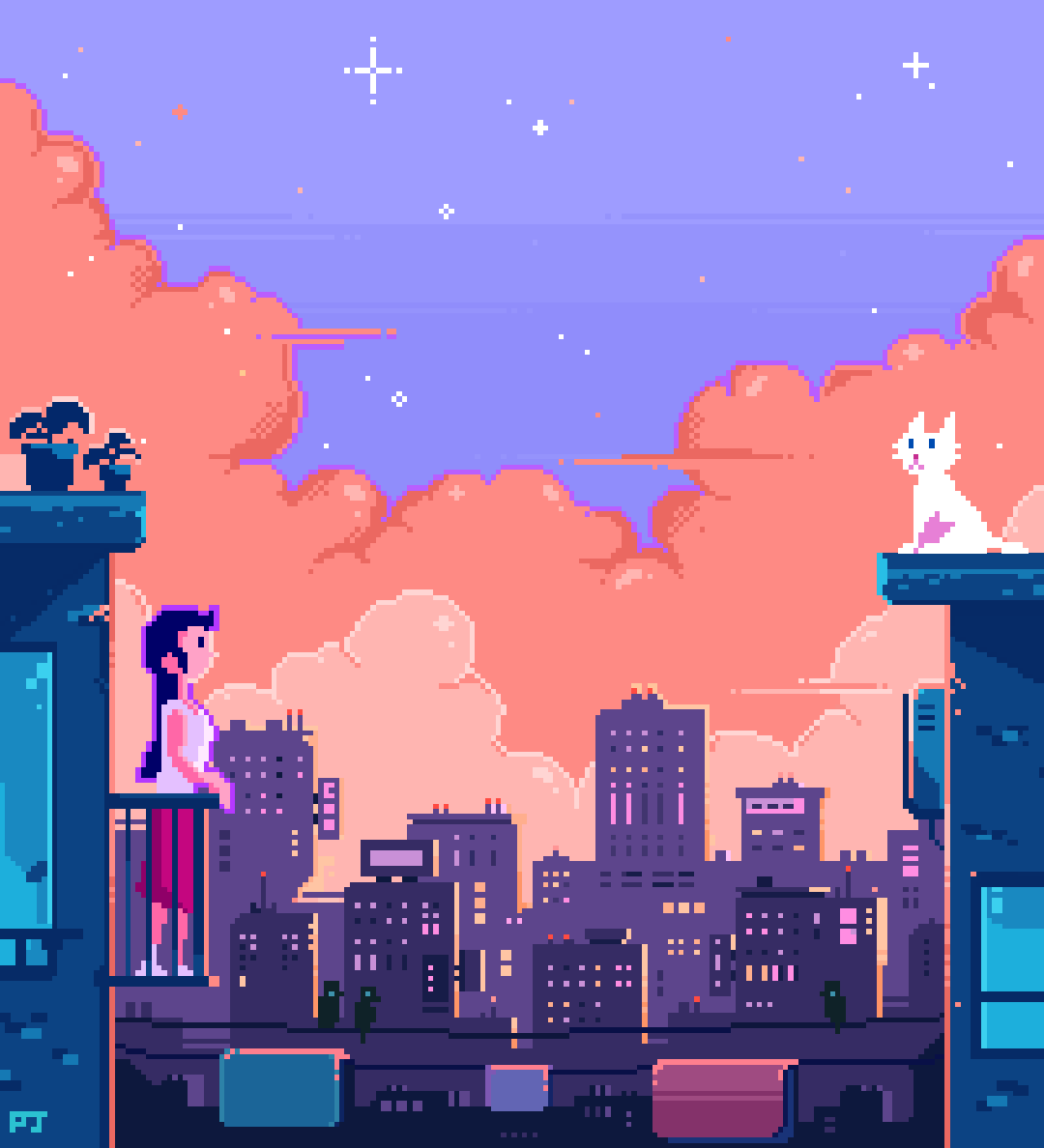 새벽을 가로지르는 픽셀아트...gif | 인스티즈