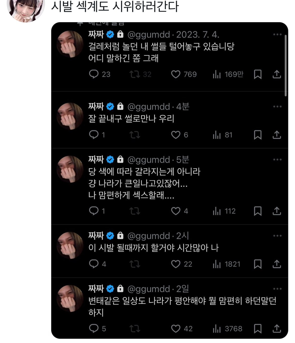 아 정말 대한민국 어쩌다 이지경? 섹계도 시위하러감 | 인스티즈