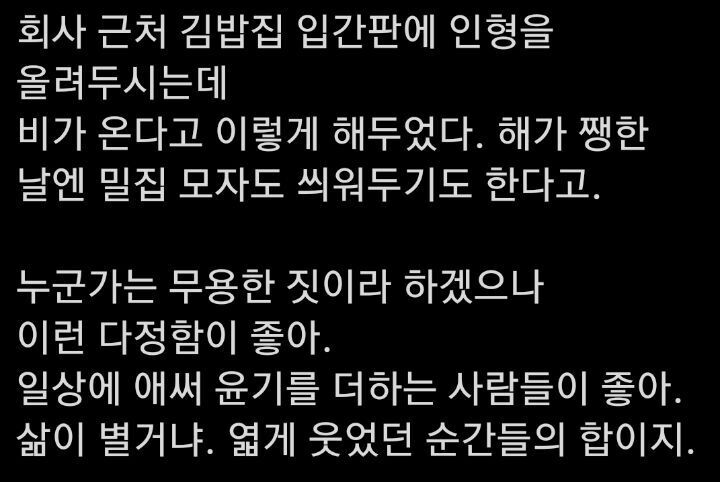 일상에 애써 윤기를 더하는 사람들 | 인스티즈