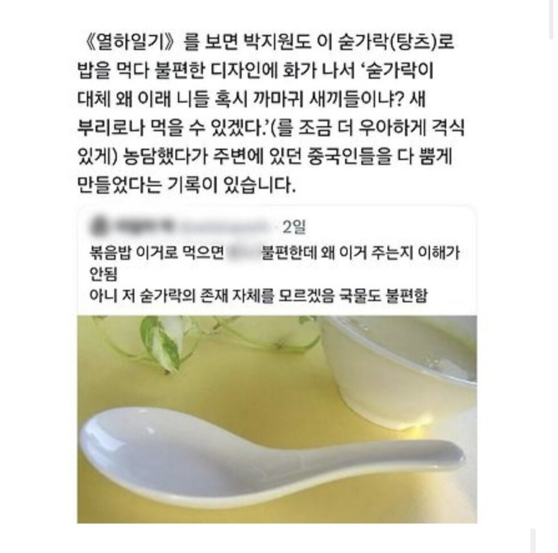 밥 먹을 때 개적폐 숟가락 | 인스티즈