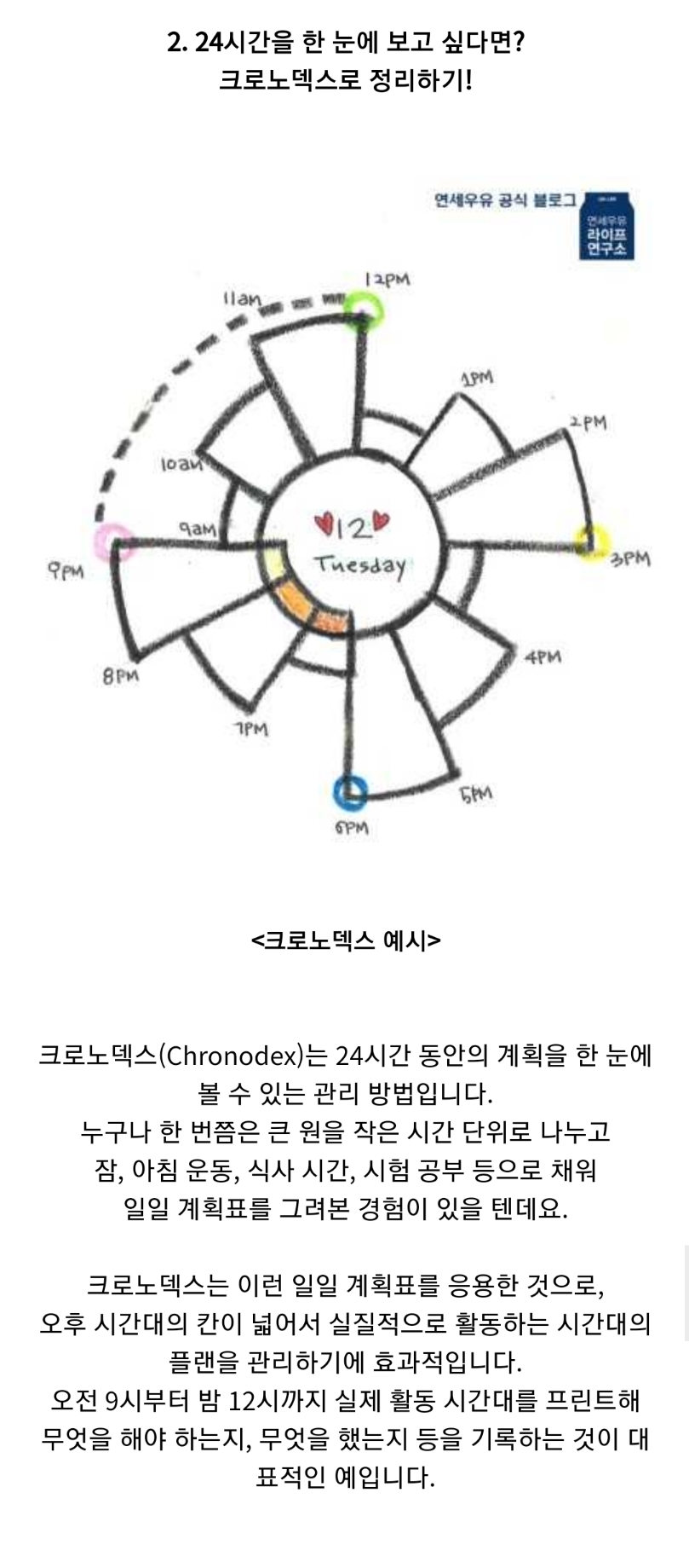 크로노덱스!! 24시간의 계획표를 한눈에 볼 수 있는 관리법 - 악플달면 쩌리쩌려버려 - ＊여성시대＊ 차분한 20대들의 알흠다운 공간
