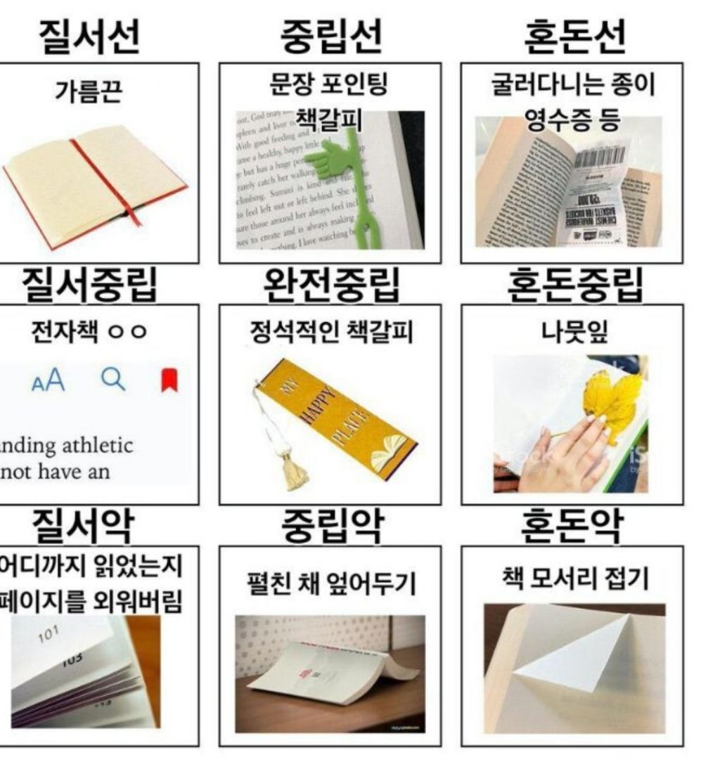 독서할때 책갈피 선악 유형 | 인스티즈