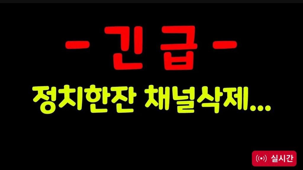채널 삭제된 정치한잔 유튜버 | 인스티즈