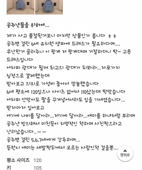공주냔 엘사 드레스 후기의 후기.jpg | 인스티즈
