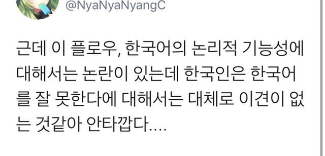 "한국어는 논리적인 구조로 말하기 어려운 언어다” 로 토론하는 트위터리안들.twt | 인스티즈