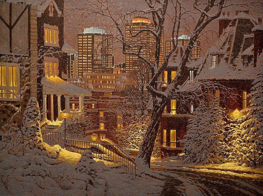 눈쌓인 겨울밤 전문 화가 | 인스티즈