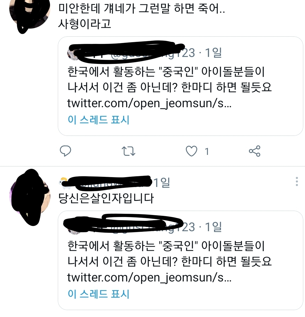 트위터에서 아이돌 중국멤버 건드리면 생기는일.jpg | 인스티즈