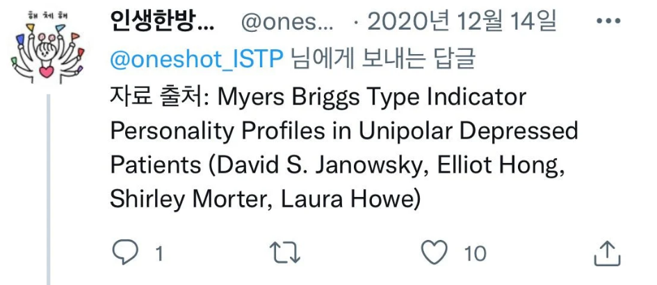 우울증에 취약하기 쉬운 mbti 순위 (우울증 환자 대상 연구자료 기반) | 인스티즈