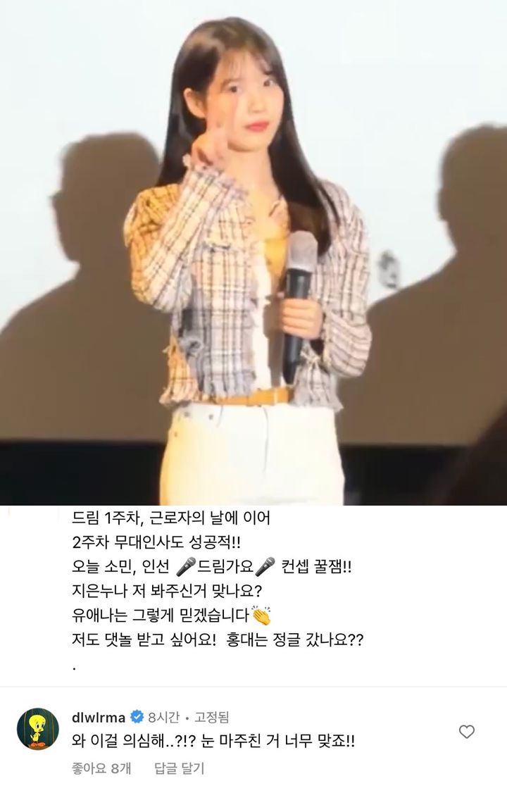 아이유가 인스타에 달고 있는 댓글 | 인스티즈