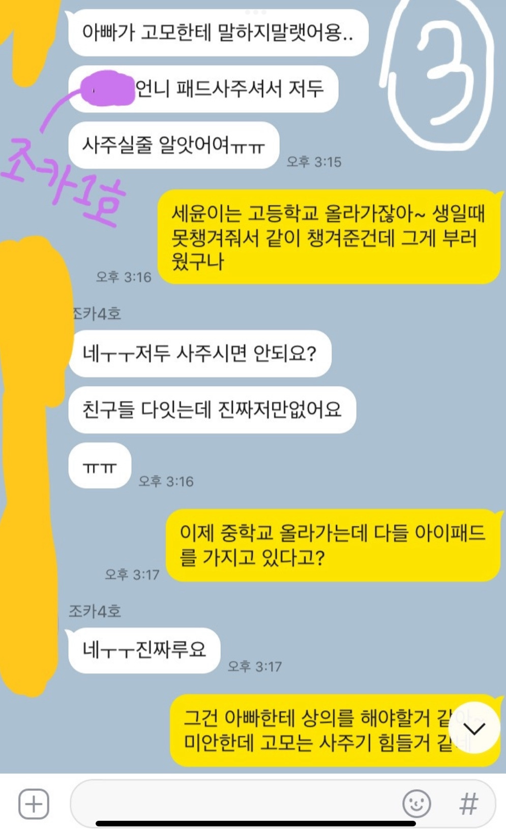 (카톡있음) 아이패드 사달라는 조카 | 인스티즈