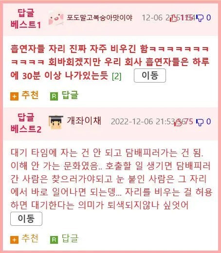 직장에서의 흡연 | 인스티즈