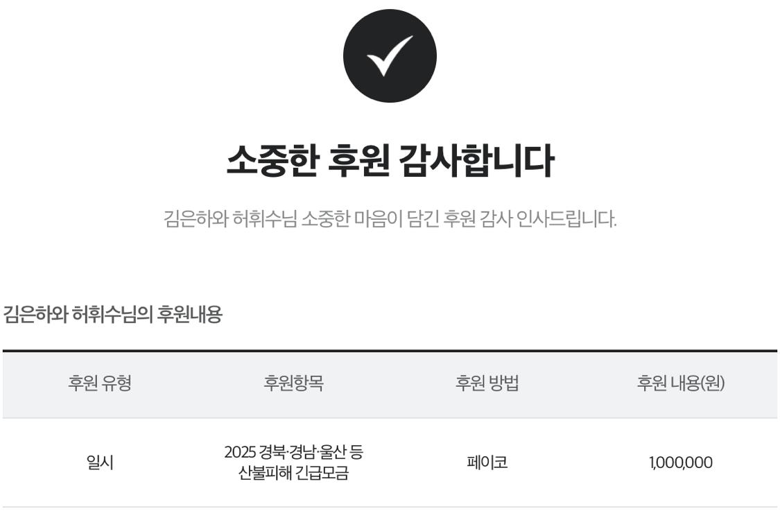 유튜버 김은하와허휘수 기부 (구소그노 현하와수) | 인스티즈