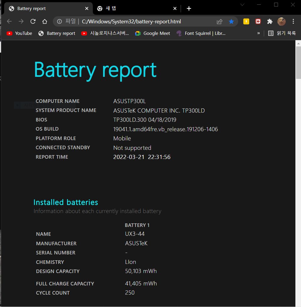 C Windows System32 Battery Report Html