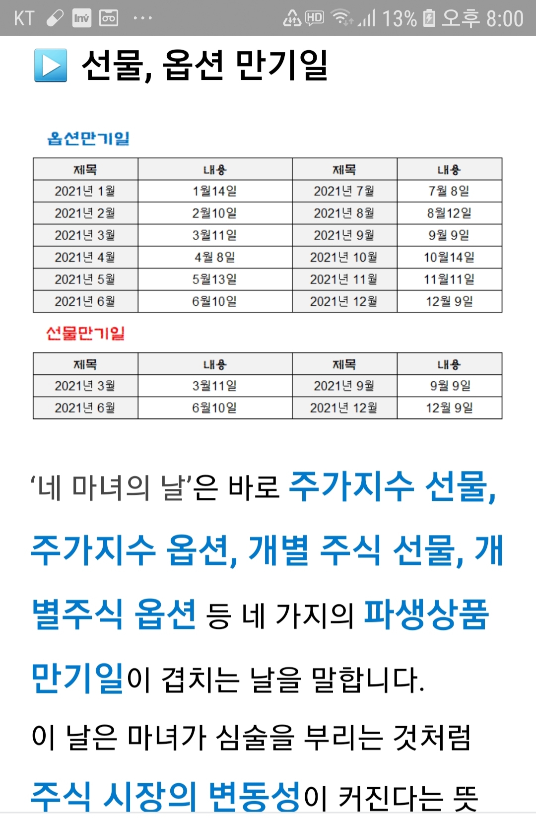 옵션만기일 - 자유 게시판 - 안정모의 주식투자