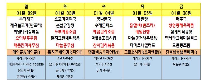 반찬 이미지
