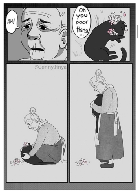 검은 고양이를 위로하는 사신 '해외 네티즌들 눈물 펑펑' | 인스티즈