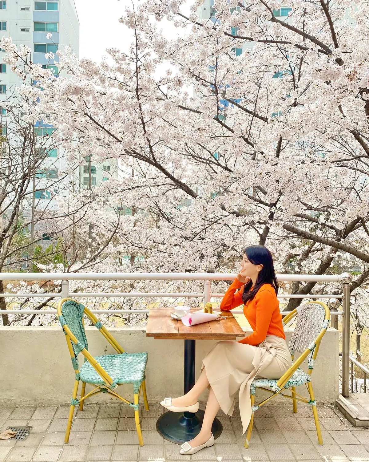 꽃길,커피랑 이미지