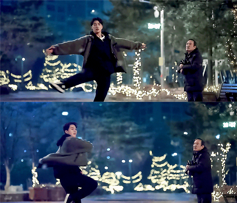 [나빌레라] 덕출 할아버지를 위해 눈오는 밤 길거리에서 발레하는 채록 | 인스티즈