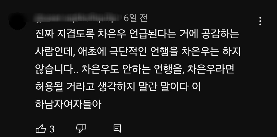 '차은우면 됨, 카리나면 가능' 이런 표현에 피로감을 느낀다는 유튜버 | 인스티즈