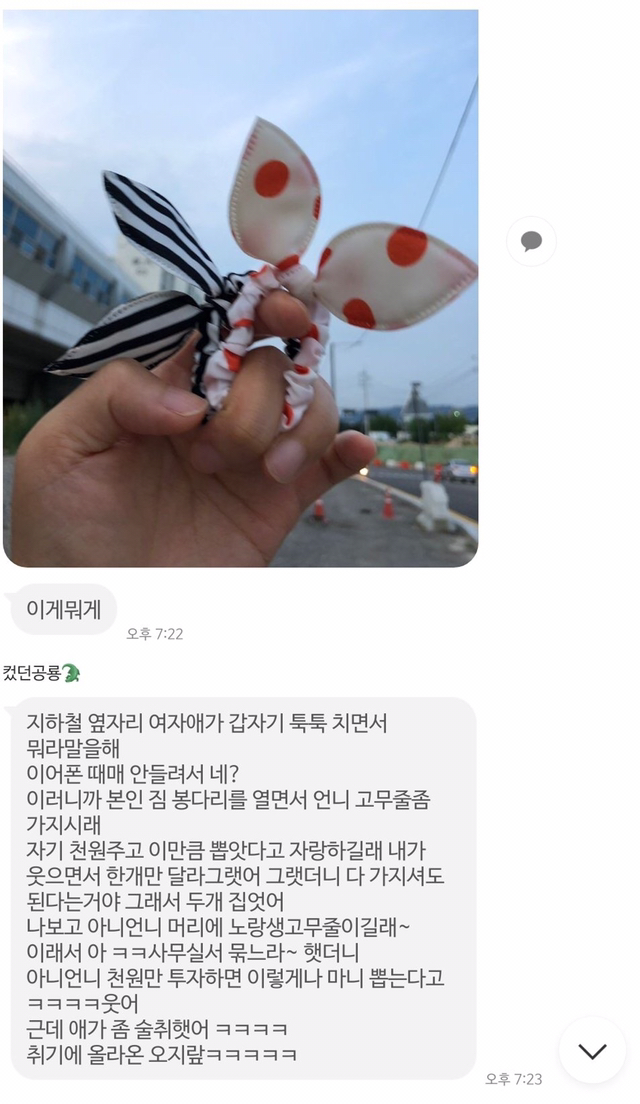 우리 언니가 지하철을 탔는데 술취한 여자애가 말을 걸더래.twt | 인스티즈