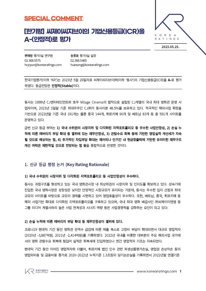 씨제이 씨지브이(주) 이미지