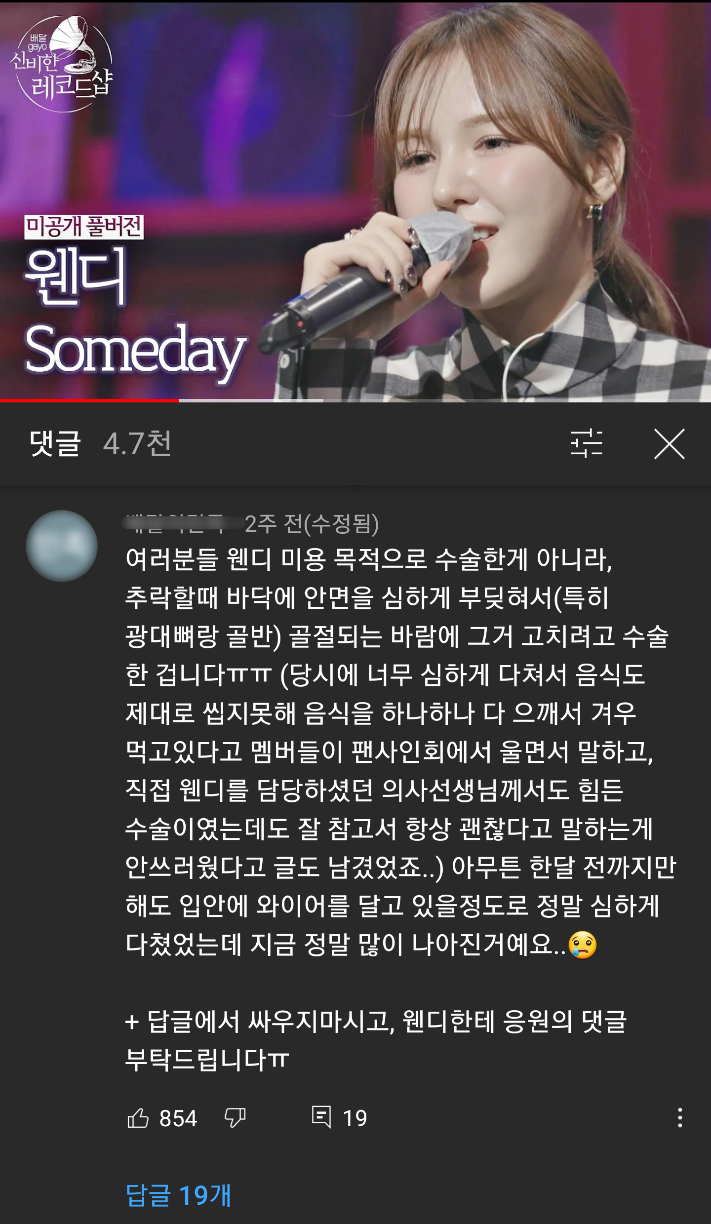 얼굴로 말 나오기 시작해서 가져온 낙상사고로 1년 넘게 활동하지 못한 [레드벨벳웬디] 당시 부상 정도 | 인스티즈