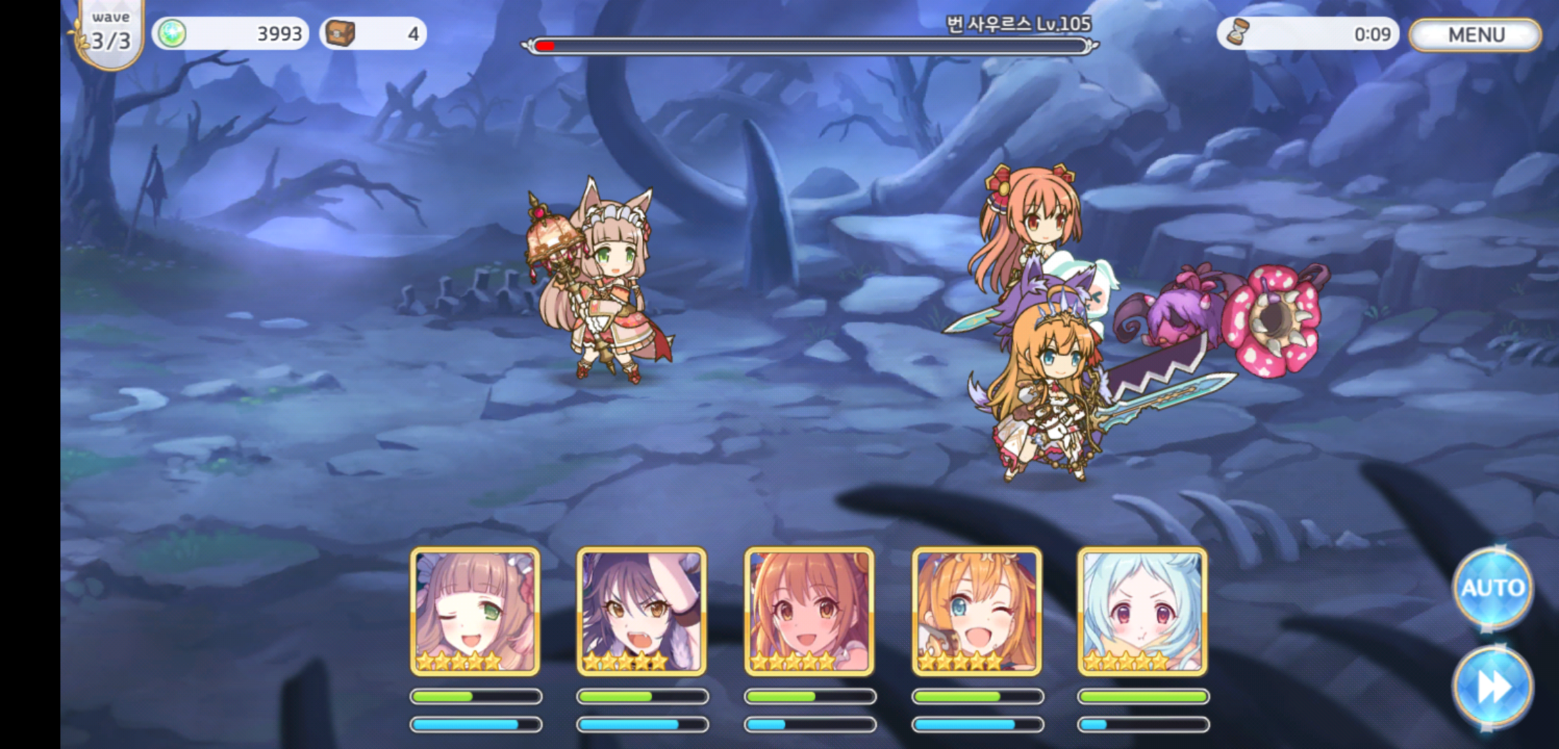 공략 이벤트] 쥰, 시즈루 없찐의 14-3 3별 클리어편성 (쉬운 덱) - 공략 게시판 - 프린세스 커넥트 Re:Dive 공식카페