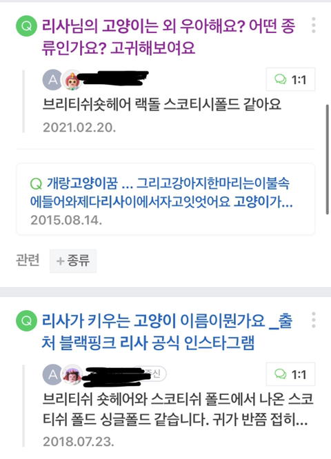 블랙핑크 리사가 키우는 고양이들 | 인스티즈