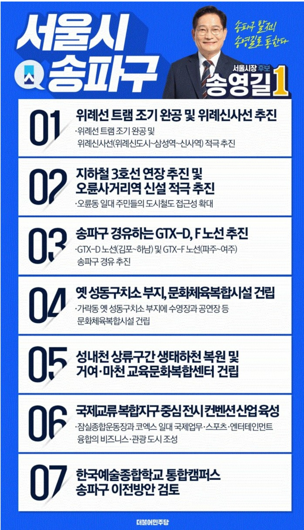 💙송영길 서울 지역별 공약💙 | 인스티즈