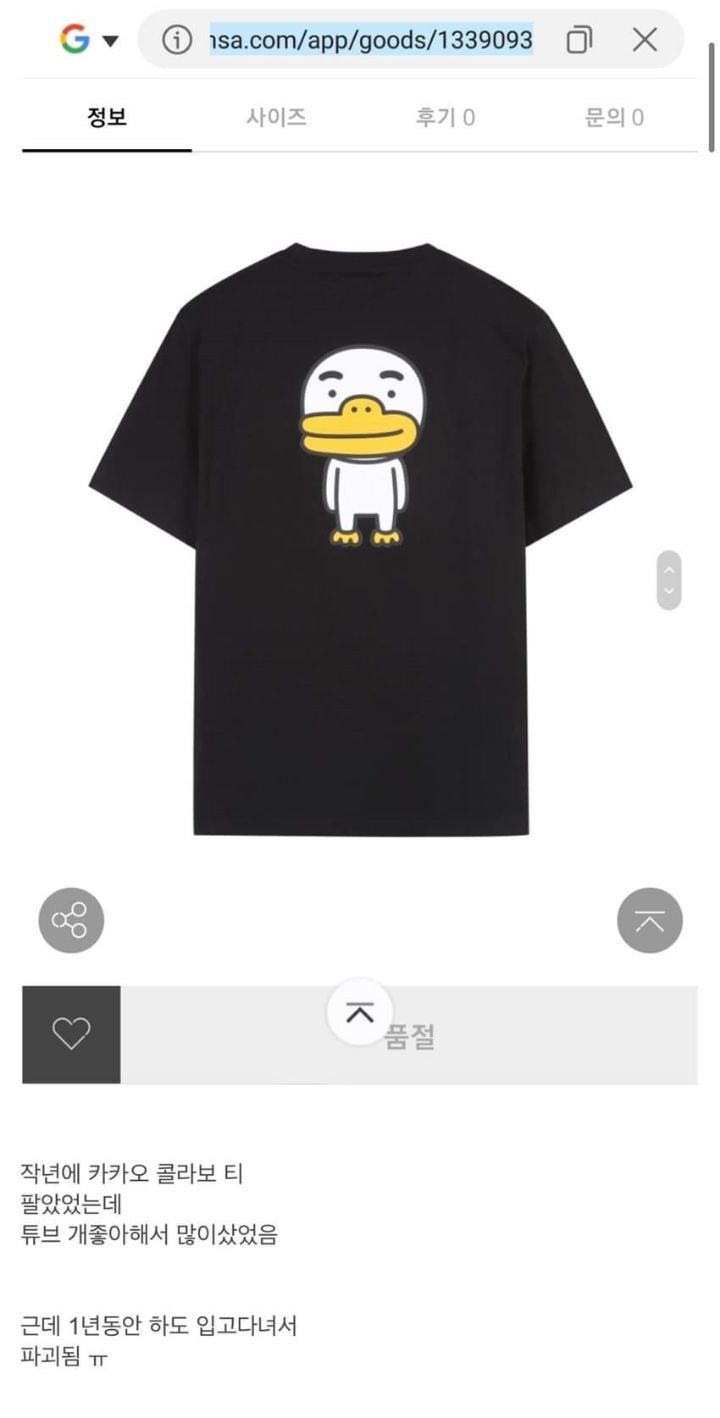 카카오 반팔티에 너무 진심인사람 | 인스티즈