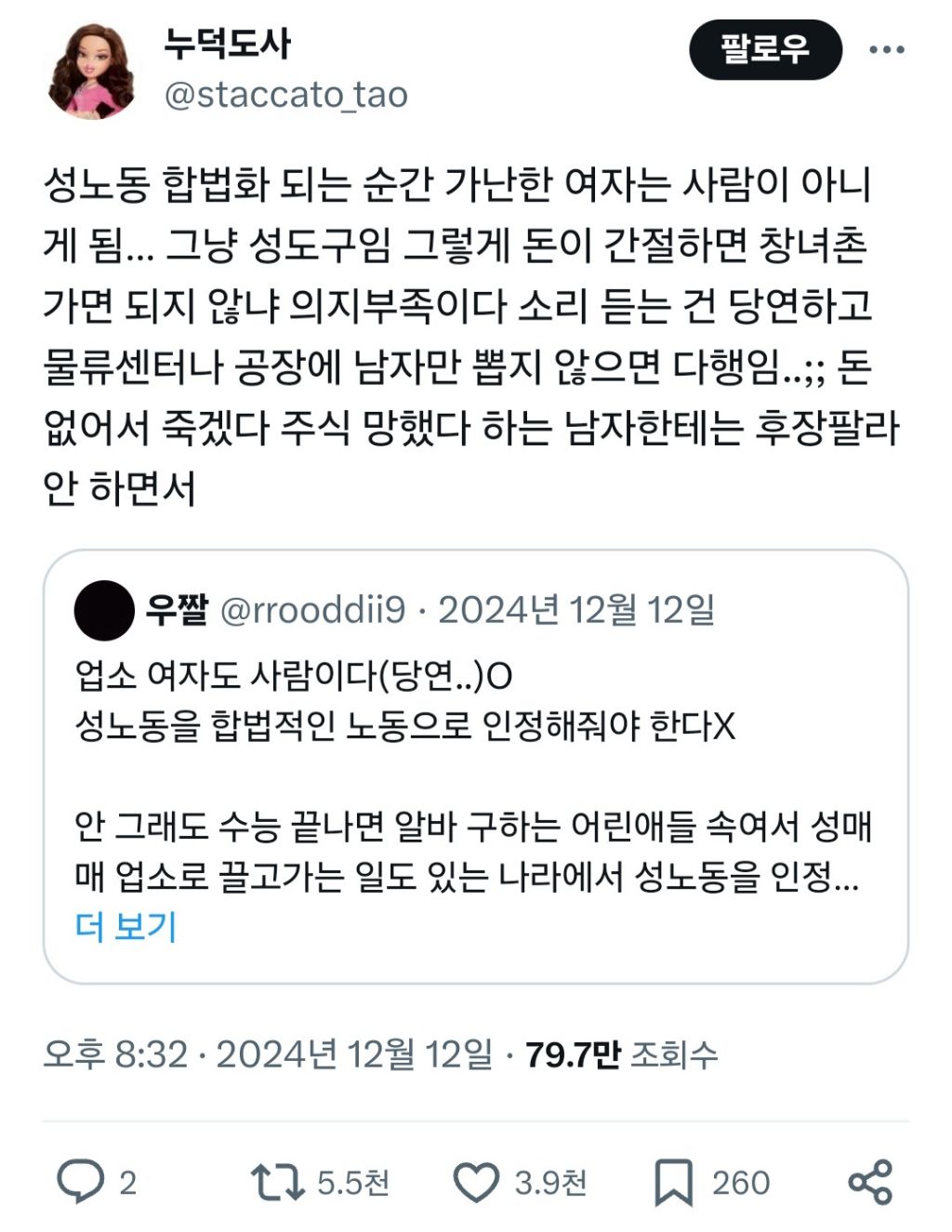 성노동 합법화되면 가난한 여자뿐 아니라 모든 여자가 사람이 아니게 됩니다 | 인스티즈